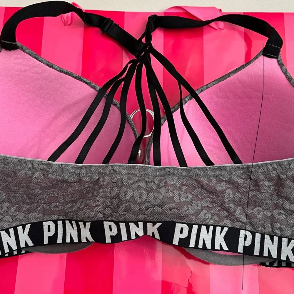 Victoria's Secret Black and Gray Animal Print Bra